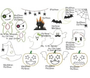 Stickdatei - Halloween Doodle Spinnennetz